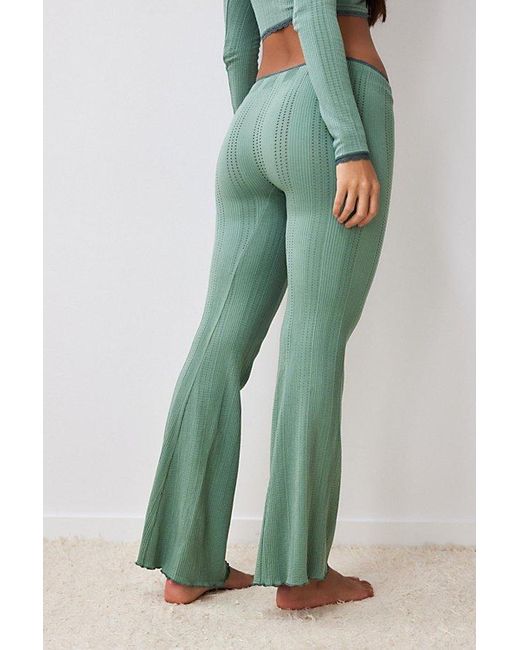 Out From Under Green Peggy Pointelle Flare Lounge Pant