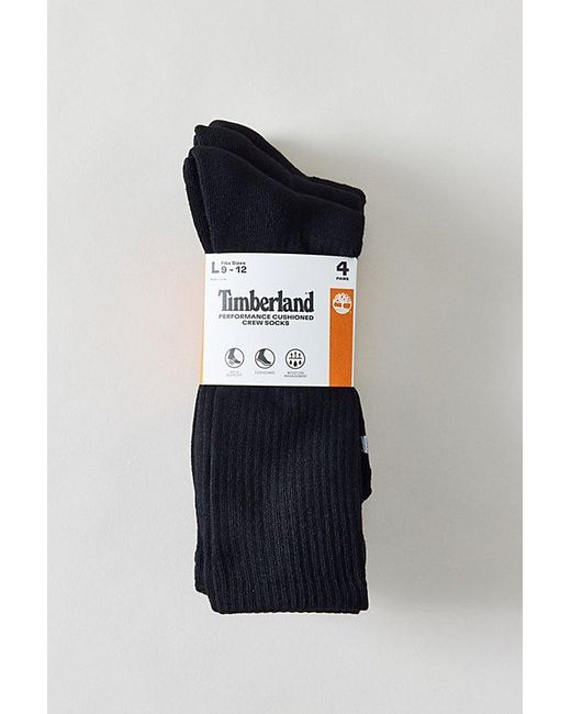 Timberland Blue Performance Cushioned Crew Sock 4-Pack for men