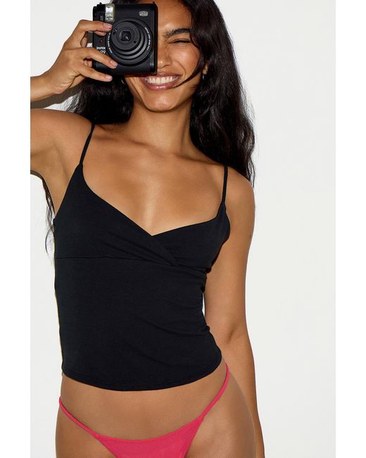 Out From Under Black Bec Surplice Cami