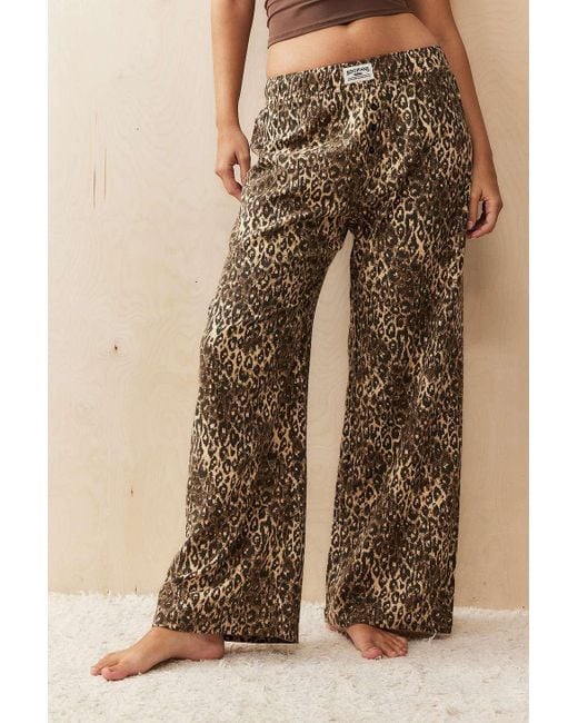 BDG Brown Leopard Print Straight-leg Trousers