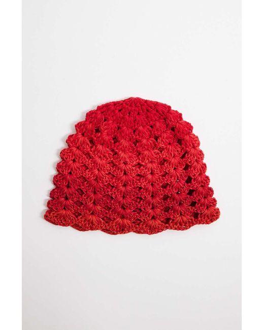Urban Outfitters Pink Uo Scalloped Knit Skull Cap