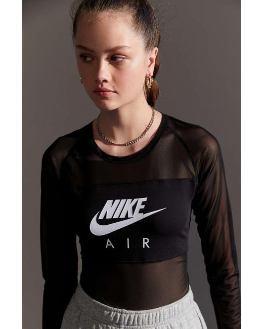 Nike Black Air Mesh Long Sleeve Bodysuit