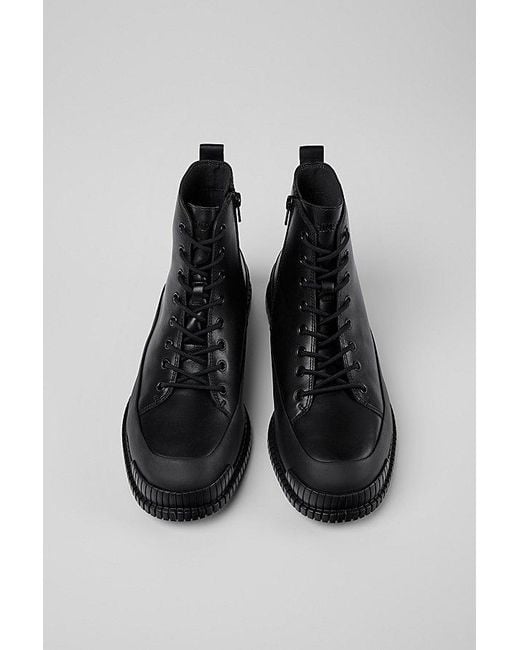Camper Black Pix Leather Lace Up Boot for men