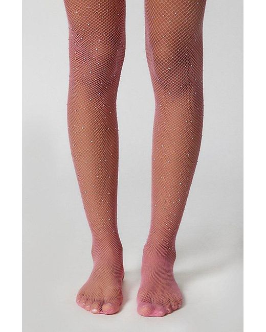 Urban Outfitters Purple Uo Gem Fishnet Tights