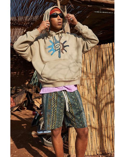Ayker Blue Akyer Surf Print Twill Shorts for men