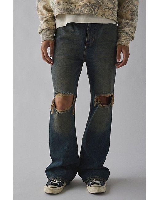 BDG Gray Kenny Destructed Flare Jean for men