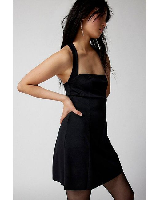Urban Outfitters Black Uo Tibby Strappy-Back Mini Dress