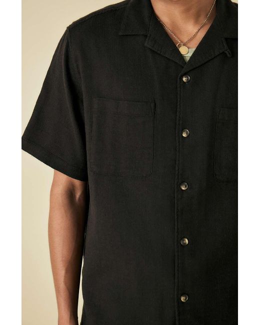 BDG Black Brown Gauze Short-sleeved Shirt for men