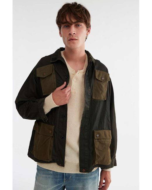 Urban Renewal Vintage Overdyed Italian Field Jacket in Green (Black