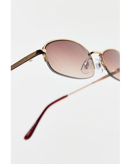 Urban Outfitters Shayla Rimless Oval Sunglasses in Black | Lyst