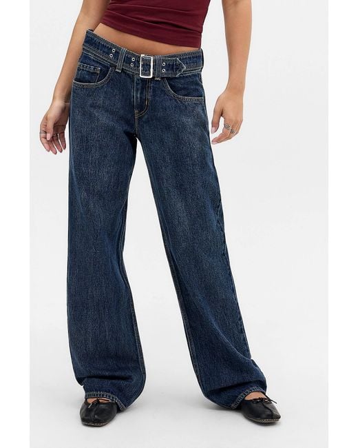 Levi's Blue Superlow Belted Loose Jeans