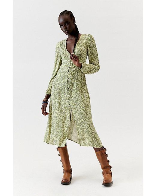 Billabong Green Cool Nights Midi Dress