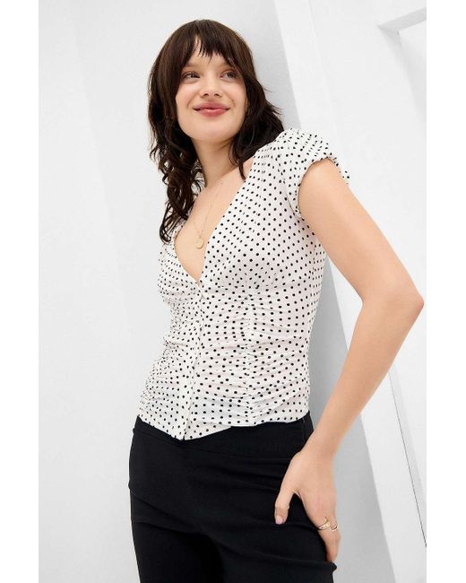 Silence + Noise White Silence + Noise Penny Ruched Spot Shirt