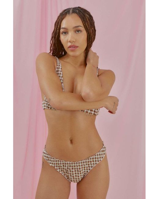 Out From Under Brown Gingham Thong