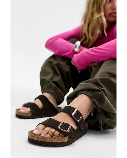 Birkenstock Pink Mocca Arizona Suede Sandals