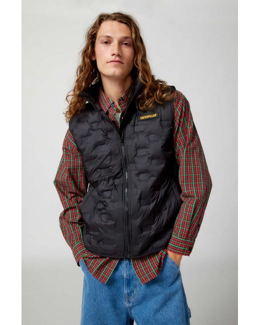 Caterpillar Bonded Heavyweight Insulated Vest Jacket In Black,at Urban