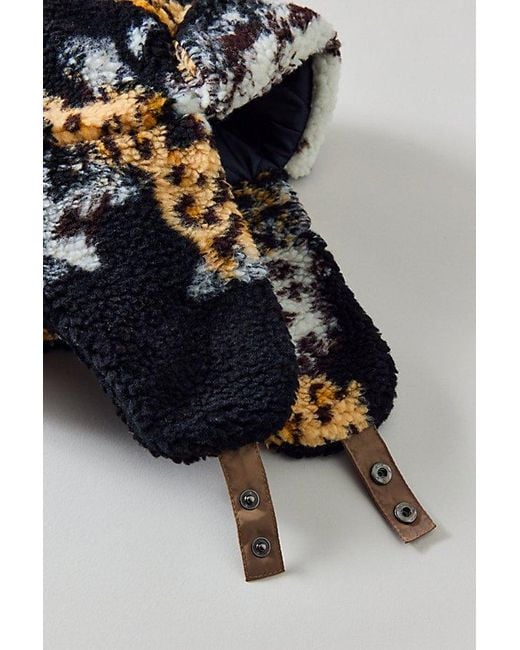 Urban Outfitters Brown Patterned Fleece Trapper Hat for men