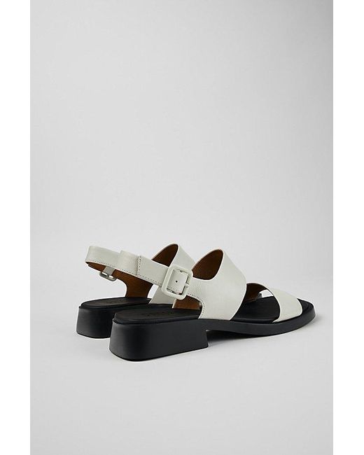 Camper Black Dana Leather 2-Strap Sandal