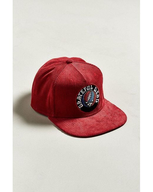 Urban Outfitters Red The Grateful Dead Corduroy Snapback Hat for men