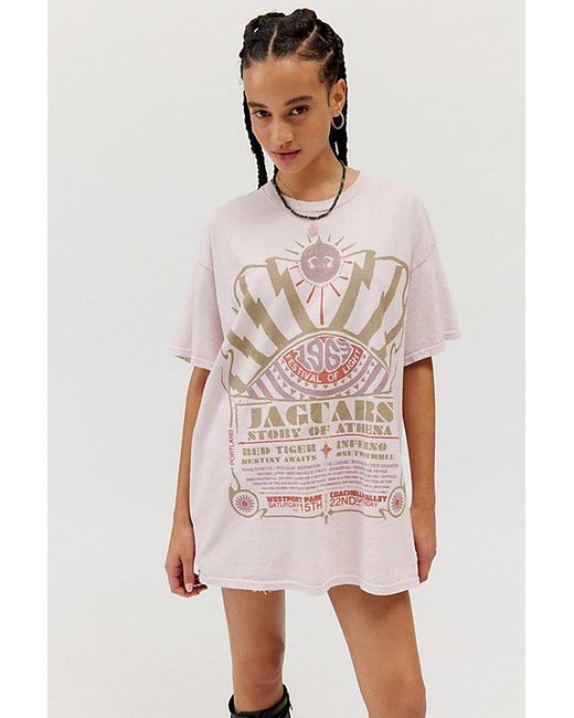 Urban Outfitters Pink Jaguars Story Of Athena T-Shirt Dress