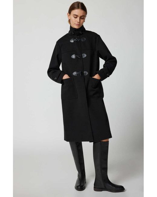 Urban Outfitters Uo Roman Duffle Coat Jacket In Black,at