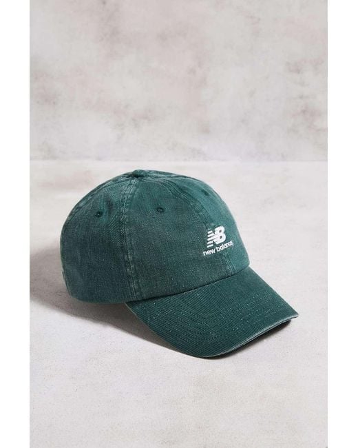 New Balance Washed Green Embroidered Cap for men