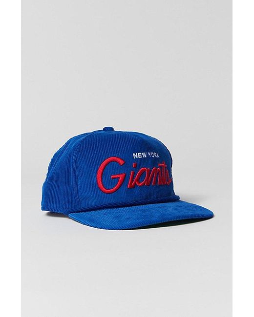 KTZ Blue New York Giants Corduroy Golfer Snapback Hat for men