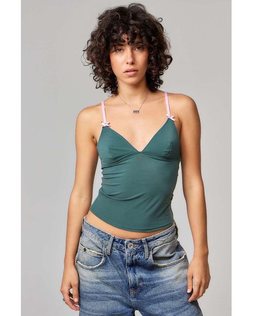 Out From Under Green Je T'aime Stretch Cami Top