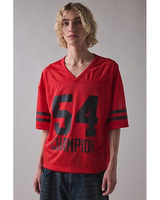 Champion Red Yearbook Mesh Football Jersey Tee for men