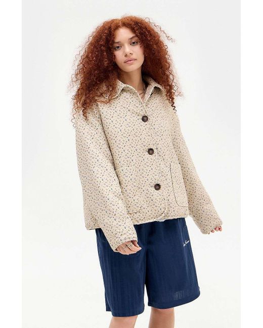 Kimchi Blue Blue Floral Print Chore Jacket