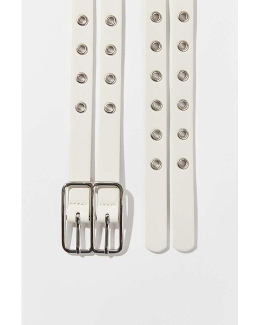Urban Outfitters Uo Doublewide Grommet Belt in White Lyst