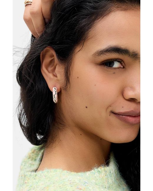 Silence + Noise Black Silence + Noise Pink Enamel Hoops