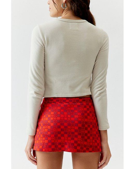 Urban Outfitters Red Uo Grace Knit Micro Mini Skort