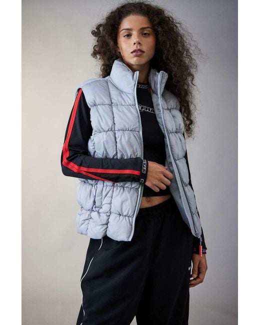 iets frans Blue Ruched Puffer Gilet Jacket