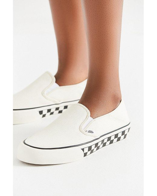 Vans Vans Slip-on Checkerboard Sidewall White Sneaker | Lyst