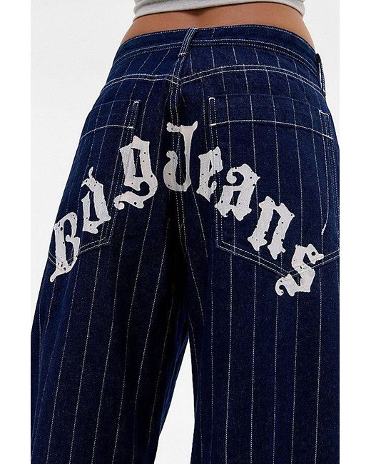 BDG Blue Jaya Stripe Paint-Print Jean