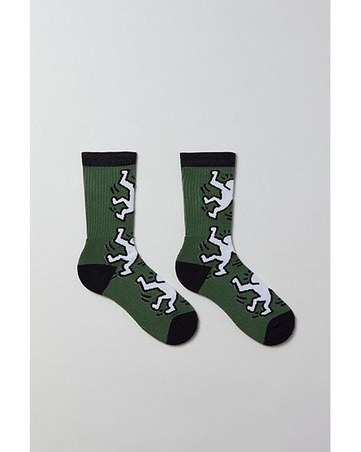 Urban Outfitters Blue Keith Haring Dancing Figure Crew Sock for men