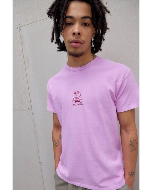 Urban Outfitters Purple Uo Pink Spill The Tea T-shirt for men