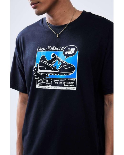 New Balance Blue Black Advert T-shirt for men