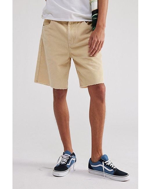 Urban Outfitters Natural Uo Skater Corduroy Short for men