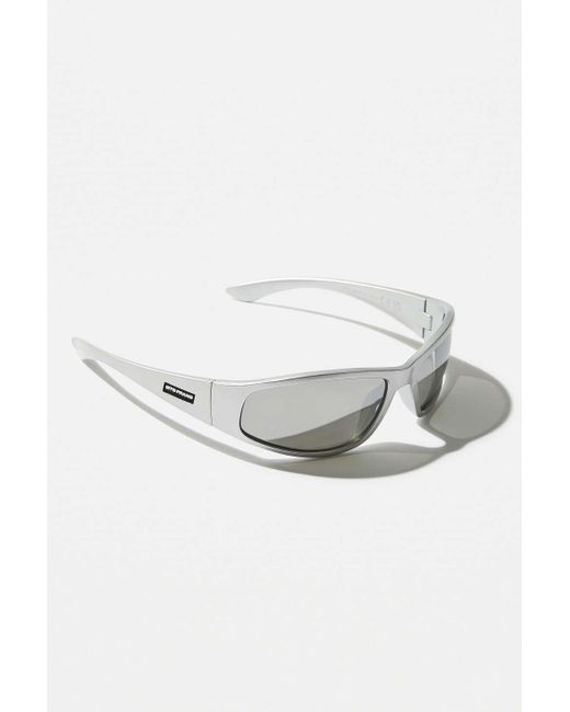 iets frans Brown Silver Sports Wrap Sunglasses for men