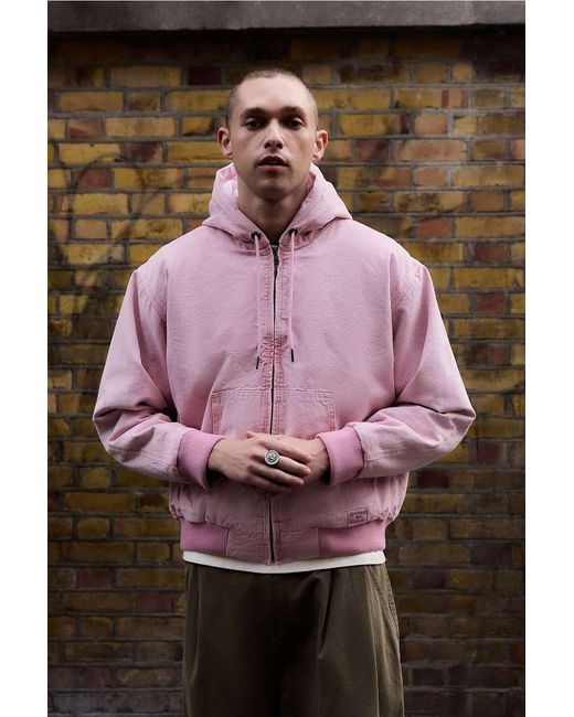 BDG Pastel Pink Rex Skate Hooded Jacket for men