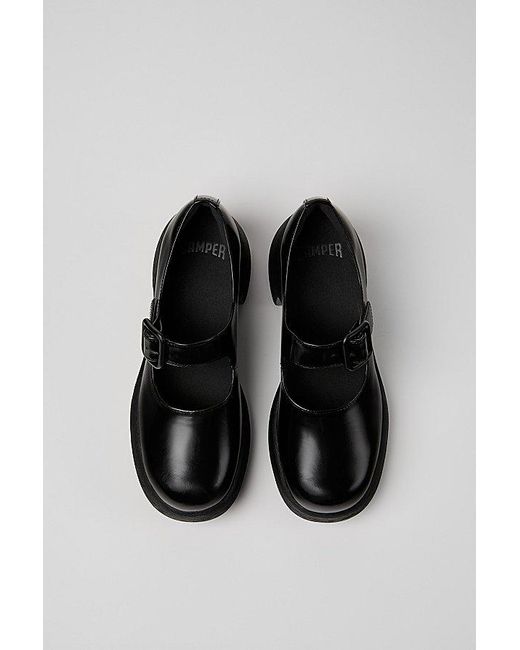 Camper Black Thelma Ii Leather Mary Jane Heel