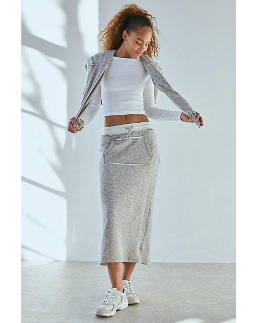Out From Under Gray Break It Up Maxi Sweat Skirt
