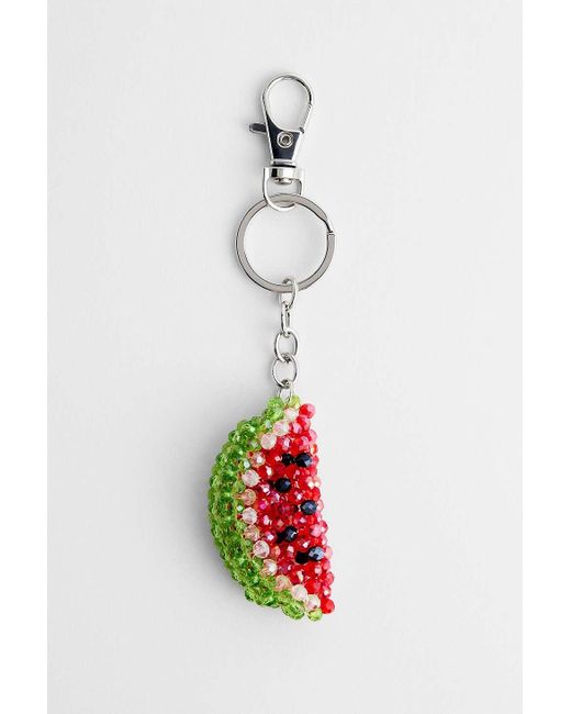 Urban Outfitters White Beaded Watermelon Keyring