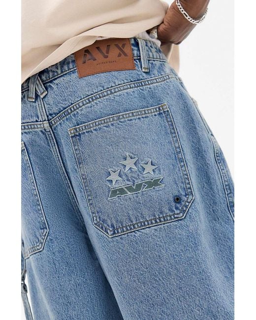 Avirex Blue Avx Dept Uo Exclusive Mitch Mid Wash Jeans for men