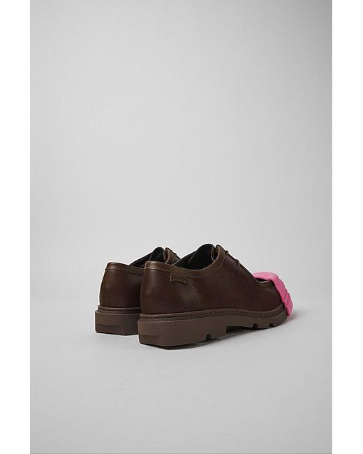 Camper Pink Junction Leather Moc-Toe Shoes for men