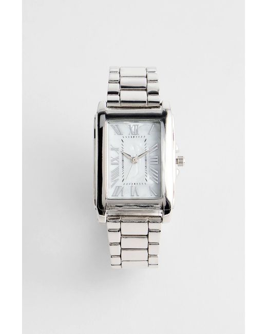 Urban Outfitters White Uo Silver-tone Link Watch for men