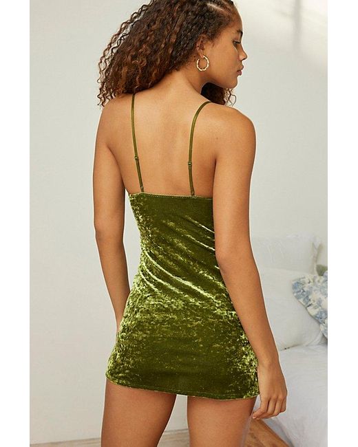 Out From Under Green X Only Hearts Velvet Underwire Mini Dress