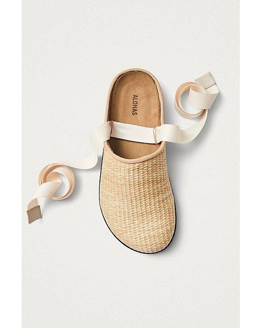 Alohas White Oliver Raffia Clog